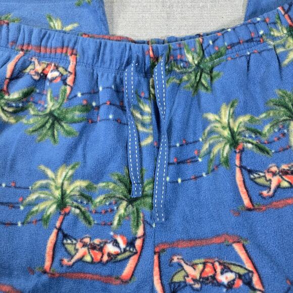 Tommy Bahama Men LG Santa Tropical Palm Tree Fleece Pajama Pants Gift Beach EUC - Picture 4 of 7